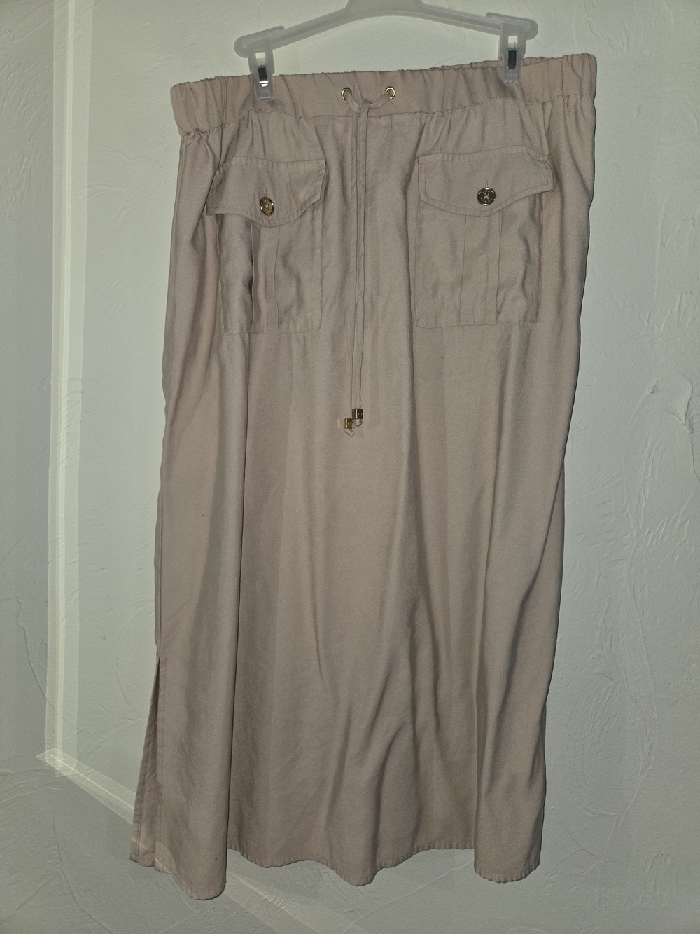 Michael Kors Tan Utility Midi Skirt with Cargo Pockets
